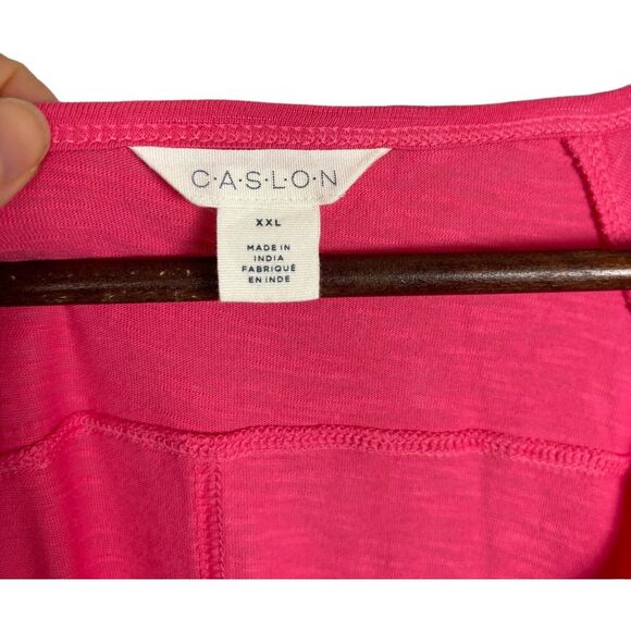 NWT Caslon Relaxed Pink Honey Button Henley Tee Top Long Sleeve Women's Size XXL - Picture 3 of 8